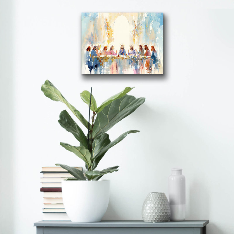 «Last Supper - Gentle Communion» par Ivan Guaderrama, art mural en verre acrylique, H 12 po x l 16 po x P 0,13 po