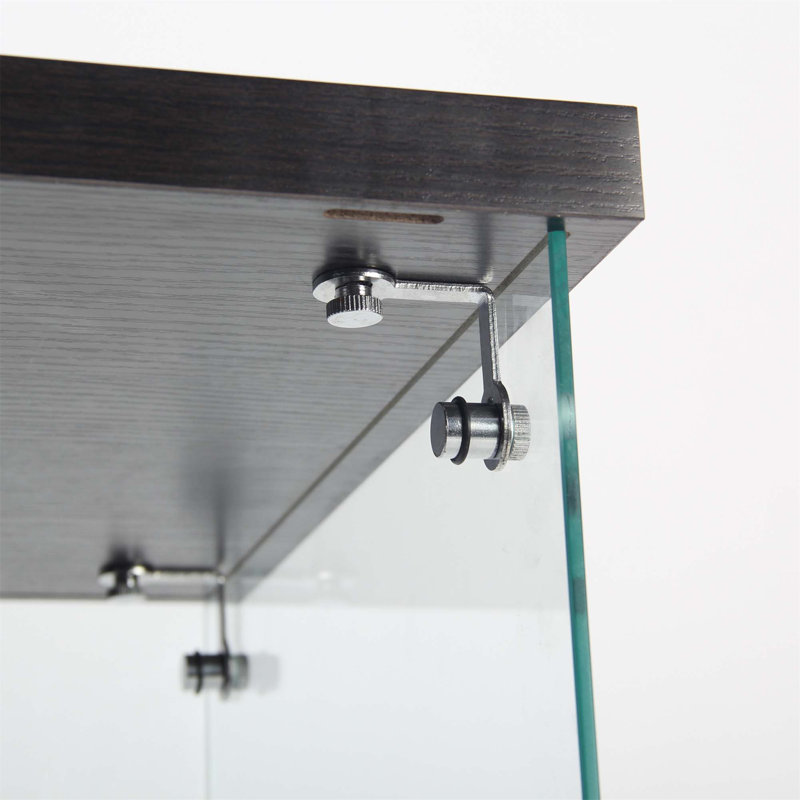 Vitrine à deux portes et 3 tablettes avec porte, Noir, noir, noir, noir