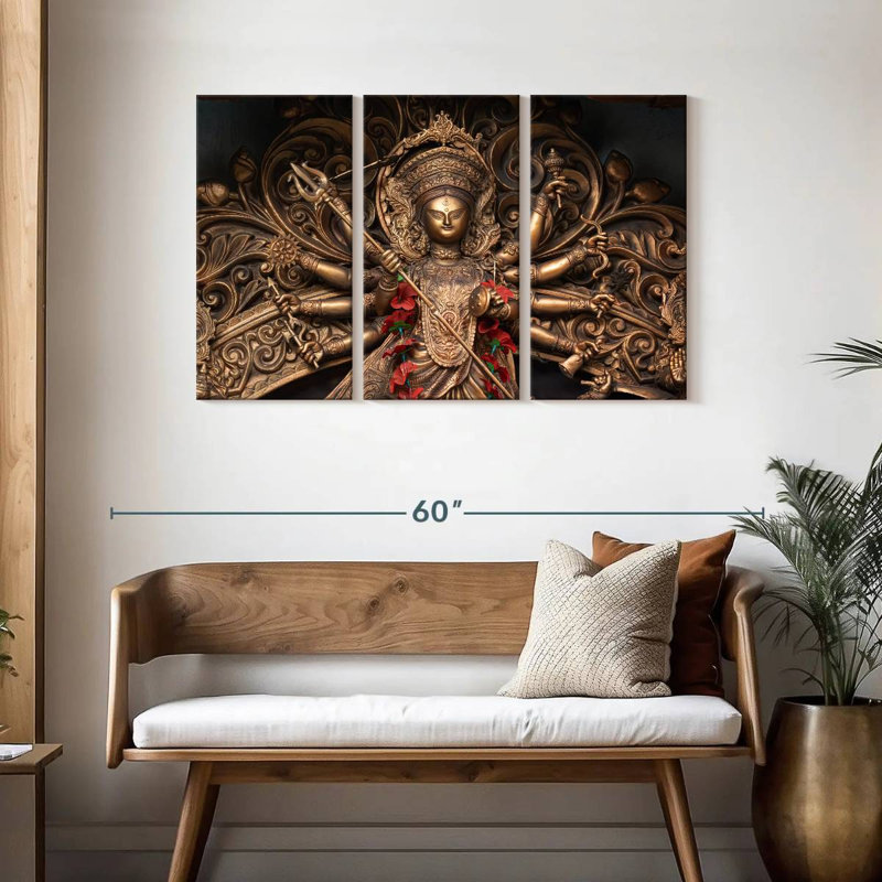 Adella Durga Puja, 28" H x 45" W