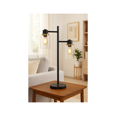 Bailey Black 2 Light Table Lamp