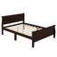 Structure de lit plateforme double, structure de lit plateforme en bois avec tête de lit, support à lattes de bois-358827976