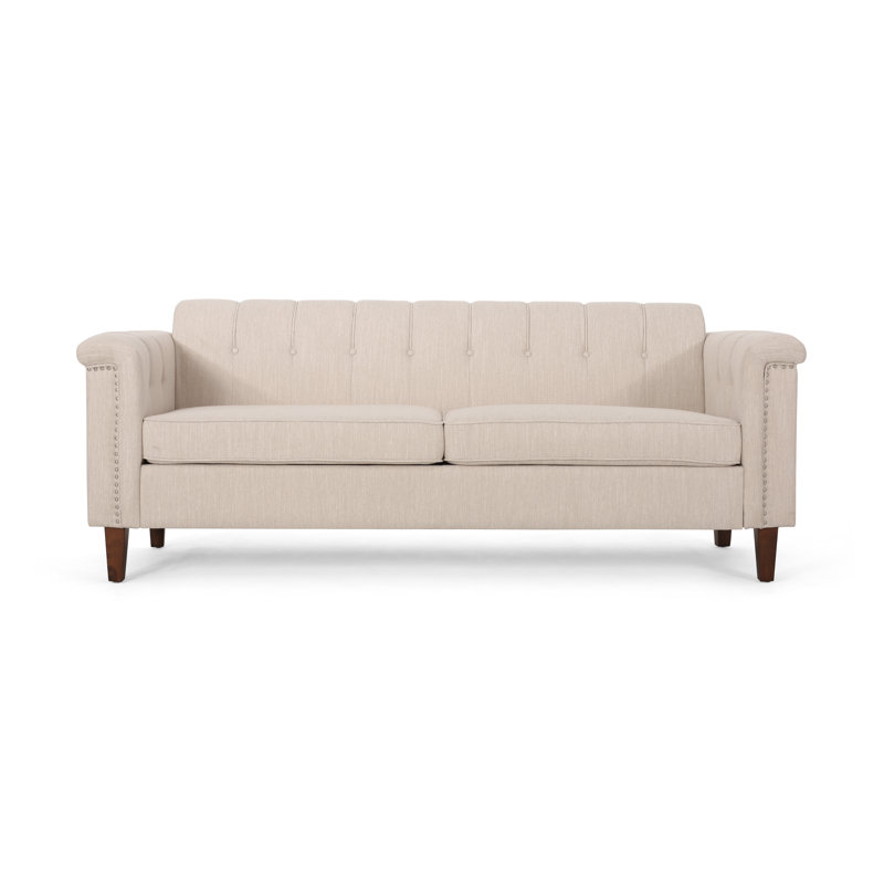 Canapé à accoudoirs évasés 78,75 po, Beige