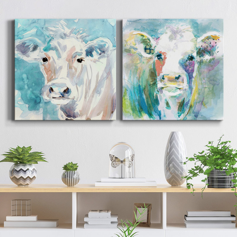" Colour Wash Cow " 2 - Pieces, 40" H x 40" W x 1" D