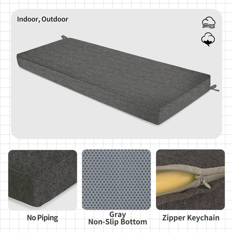 Customizable Bench Cushion For Indoor/Outdoor Furniture/Chair/Window Seat, Premium 75D High-Resilience Foam