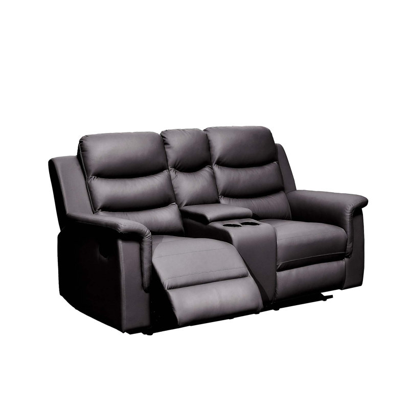 Causeuse inclinable confortable avec console et fabrication durable pour la détente