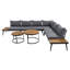 Ensemble de canapé modulaire d'extérieur 6 pièces avec tables basses gigognes rondes et canapé avec coussins-851249964