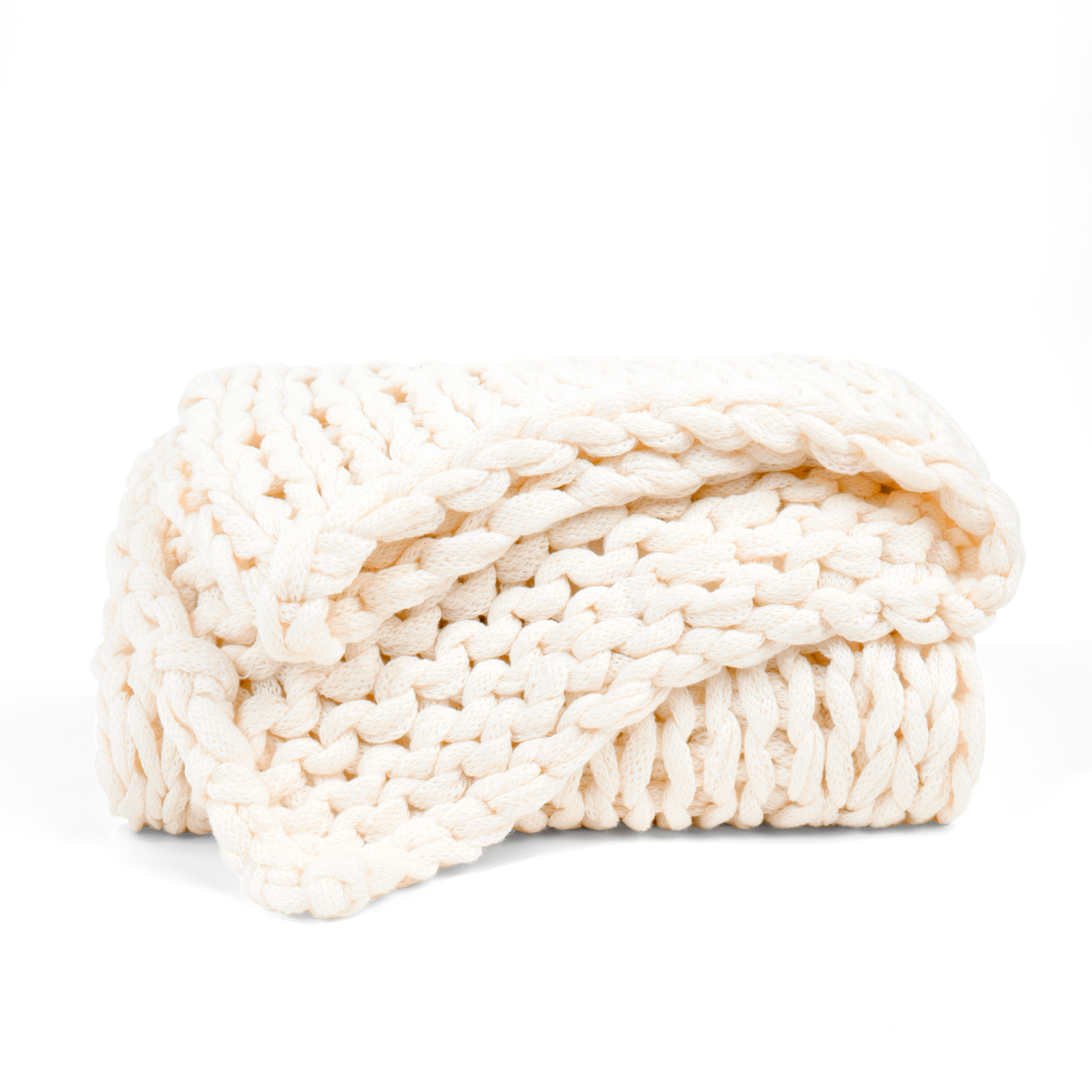 Becky Cameron Handmade Chunky Knit Throw Blanket & Reviews | Wayfair