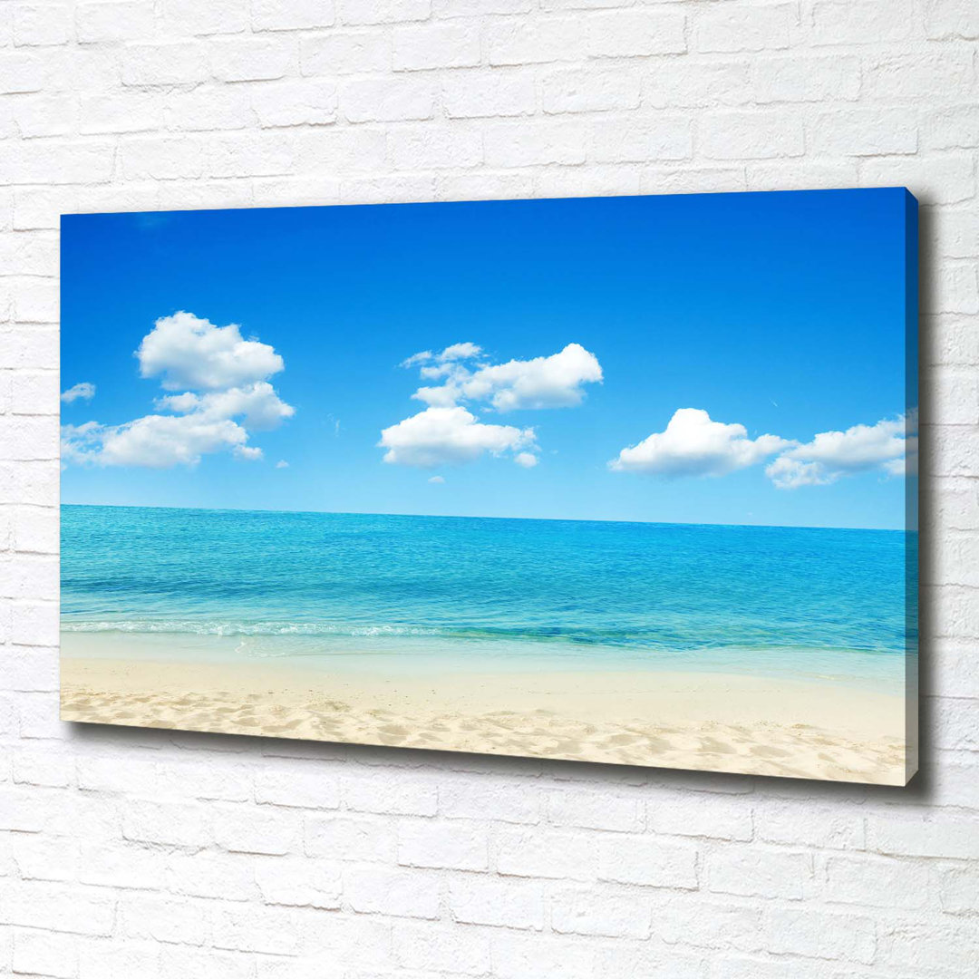 Leinwanddruck - Wandkunst - Drucke auf Leinwand - 100X70 Bildmotiv: Paradies Strand