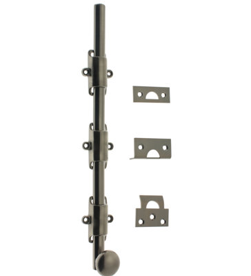 Solid Brass 18" Heavy Duty Surface Bolt