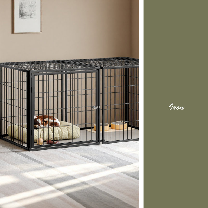 Grande cage de chenil pour chien de taille moyenne, H 26,3 po x l 48 po x P 23,8 po