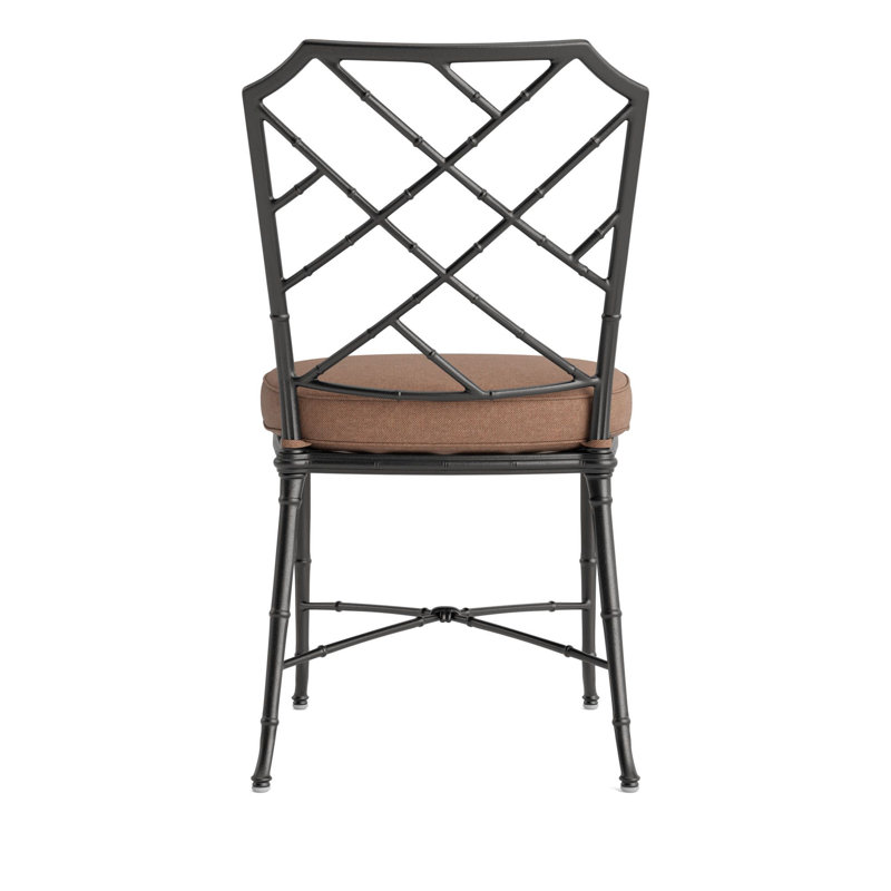 Calcutta Outdoor Dining Side Chair, Fusion Clay, Textured Pewter, Brown