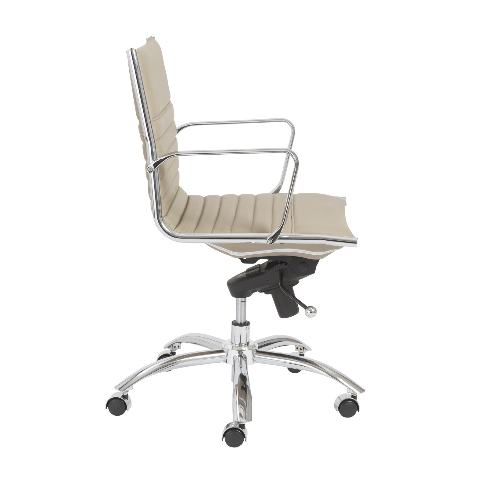 Naida Faux Leather Swivel Task Chair, Taupe Faux Leather, Yes