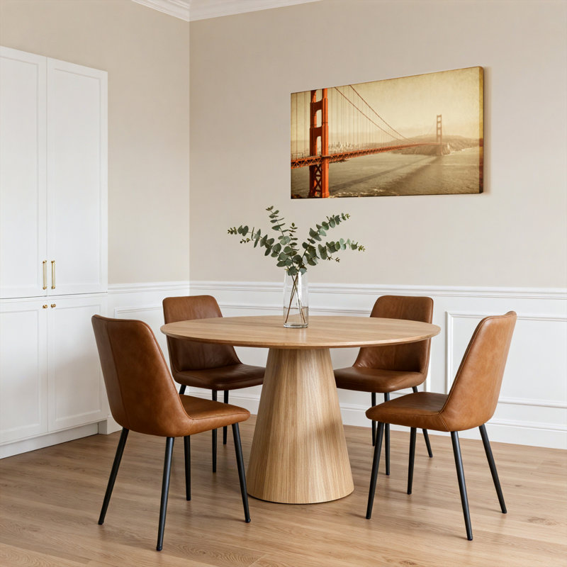 Ensemble de 1 tableau sur toile tendue représentant le pont du Golden Gate, aux tons sépia, H 12 po x l 36 po