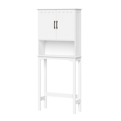Armoire à pharmacie gain d'espace à placer au-dessus des toilettes avec tablette ajustable - Blanche