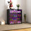 Boîte à chaussures avec lumière DEL RVB, boîte de rangement de chaussures empilable en bois avec porte en verre, boîte de rangement pour chaussures-1570244948