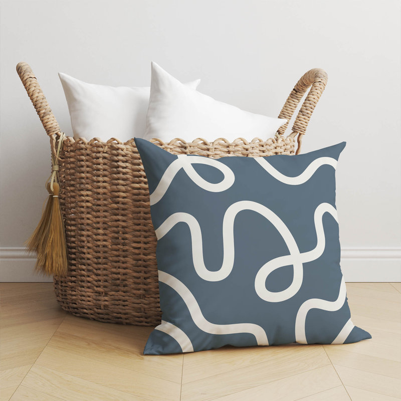 Coussin Squig, H 26 po x l 26 po, Bleu
