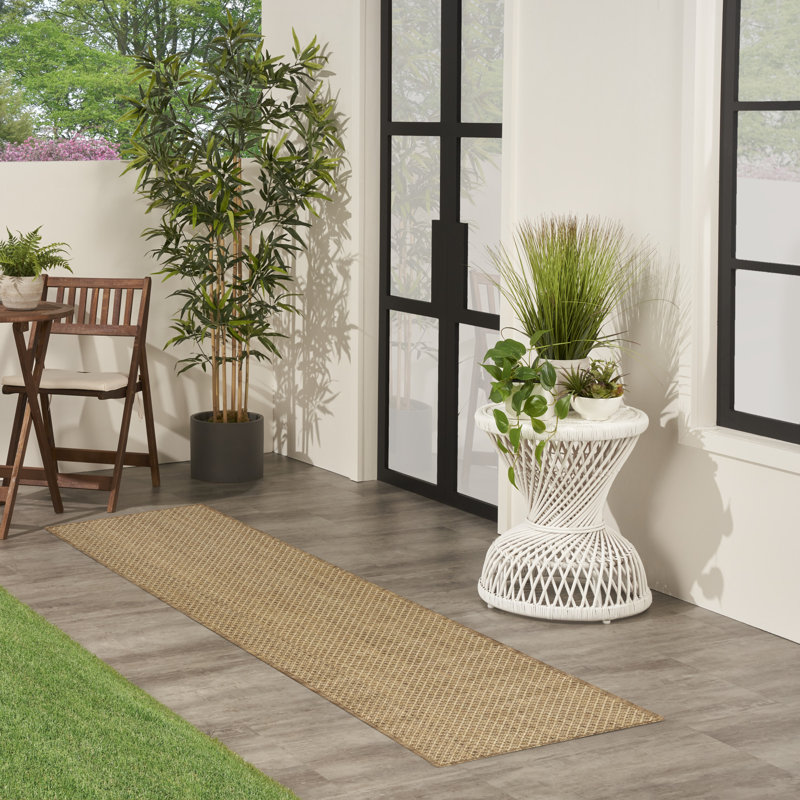 Tapis intérieur / extérieur en jute Hartigan, Tapis de couloir 2 pi 2 po x 8 pi
