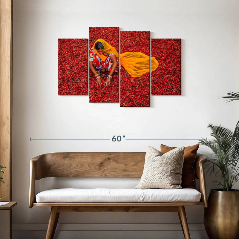 Yarlin Indian Chili Peppers, 27" H x 43" W