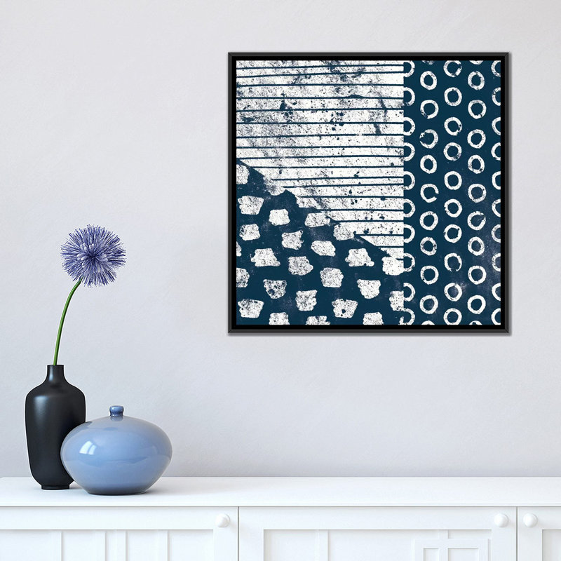 « marking tile tile iv », reproduction d’impression sur toile, H 18 po x l 18 po x P 1,5 po, Toile avec cadre noir