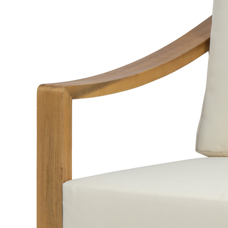 Acacia Outdoor Lounge Chair, Beige, Teak