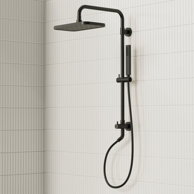 Système de douche mural à pluie, pomme de douche à double fonction avec barre coulissante, douche à main