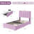 LED Twin XL Bed Frame with Storage Headboard & 2 Drawers, Wavy Bookcase, Wood Slats, No Box Spring-1027090774-1027090769