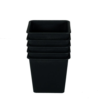 5" Square Nursery Planting Pot - Fade Plastic  5 . With Drainage For All Plant Types Container Inhibitor Treated With For Outdoor Growth