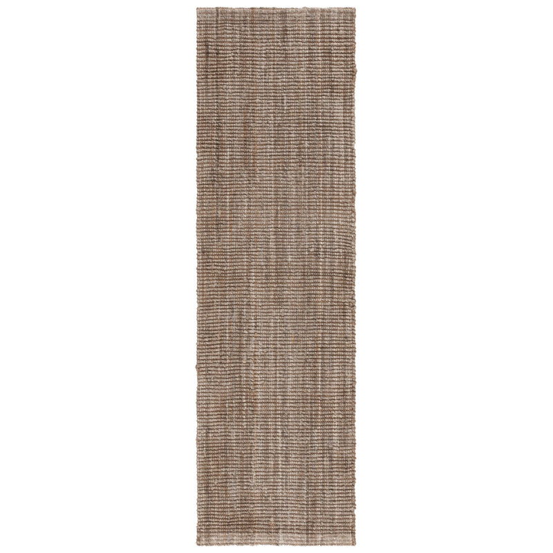 Tapis brun tissé à la main Evelynn, Tapis de couloir 2 pi 3 po x 7 pi