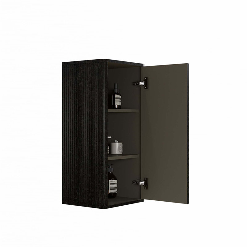 Bathroom Floating Side Cabinet, Wall-Mounted Storage Cabinet, Black