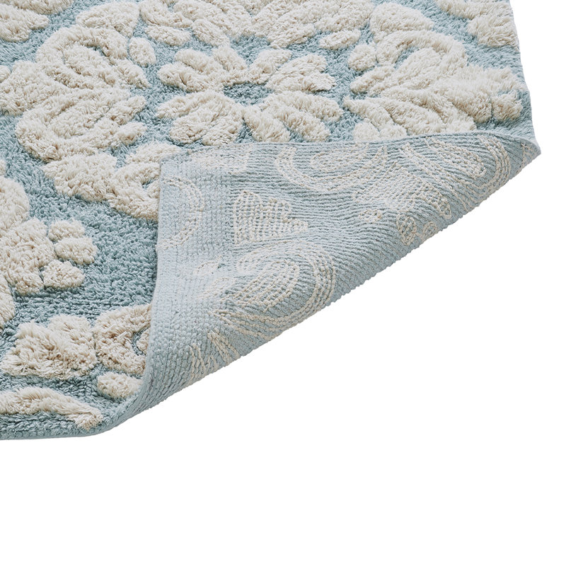 Tapis pour salle de bain 100% coton 1885 g / m² avec endos en latex antidérapant Danmat Danmat, Rectangle 17 po x 24 po, Bleu