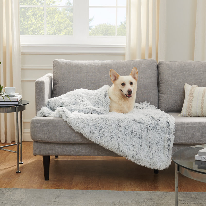 Frost Gray Faux Fur Pet Blanket 40x50