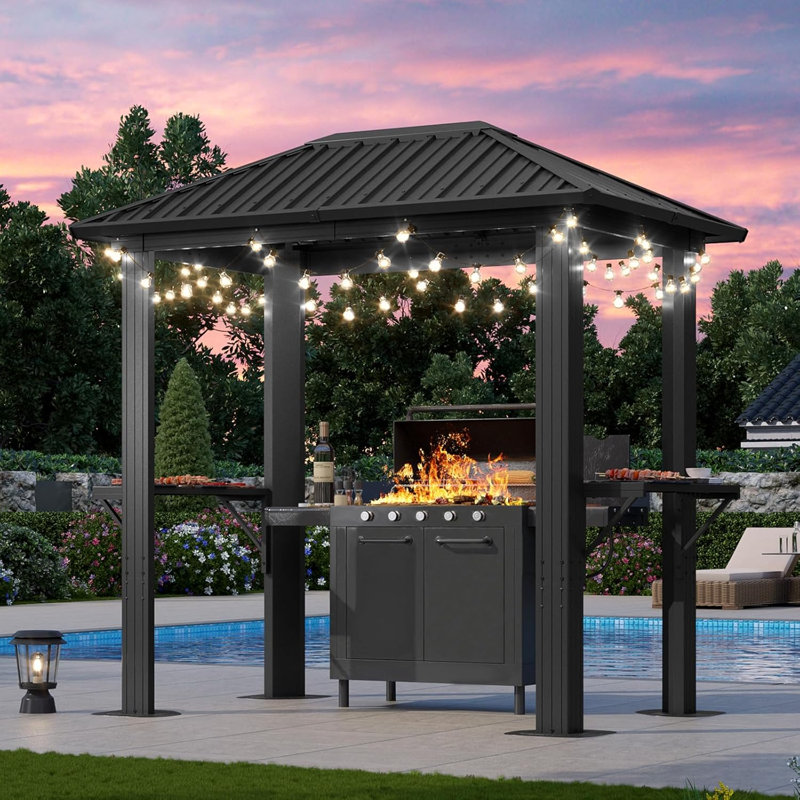 8 pi L 5 pi. D Pavillon de jardin en métal pour barbecue