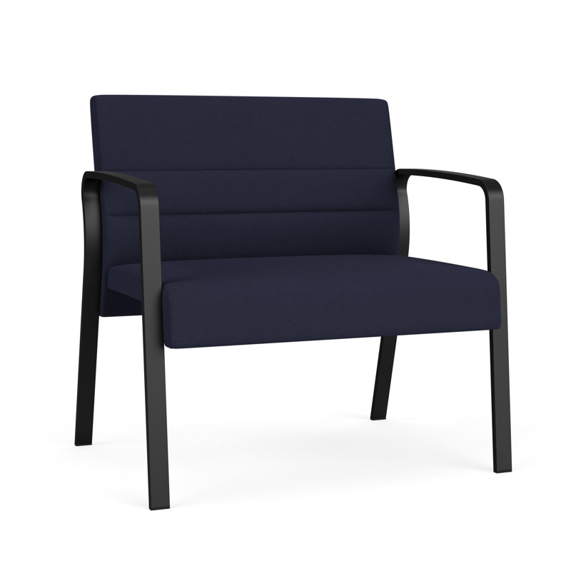 Chaise bariatique Waterfall, Noir, Portes ouvertes en tissu bleu marine