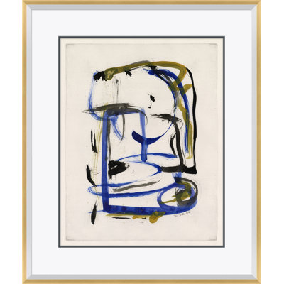 Abstracts In Blue And Yellow Abstracts In Blue And Yellow 1 - Single Picture Frame Giclee Print