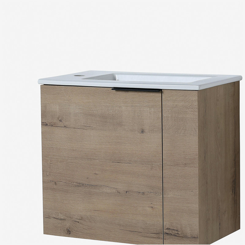 Coiffeuse pour salle de bain avec cuvette de salle de bain 22 pouces, convient aux petites salles de bain, coiffeuse flottante avec porte, petite coiffeuse avec cuvette de salle de bain, 22 x 13