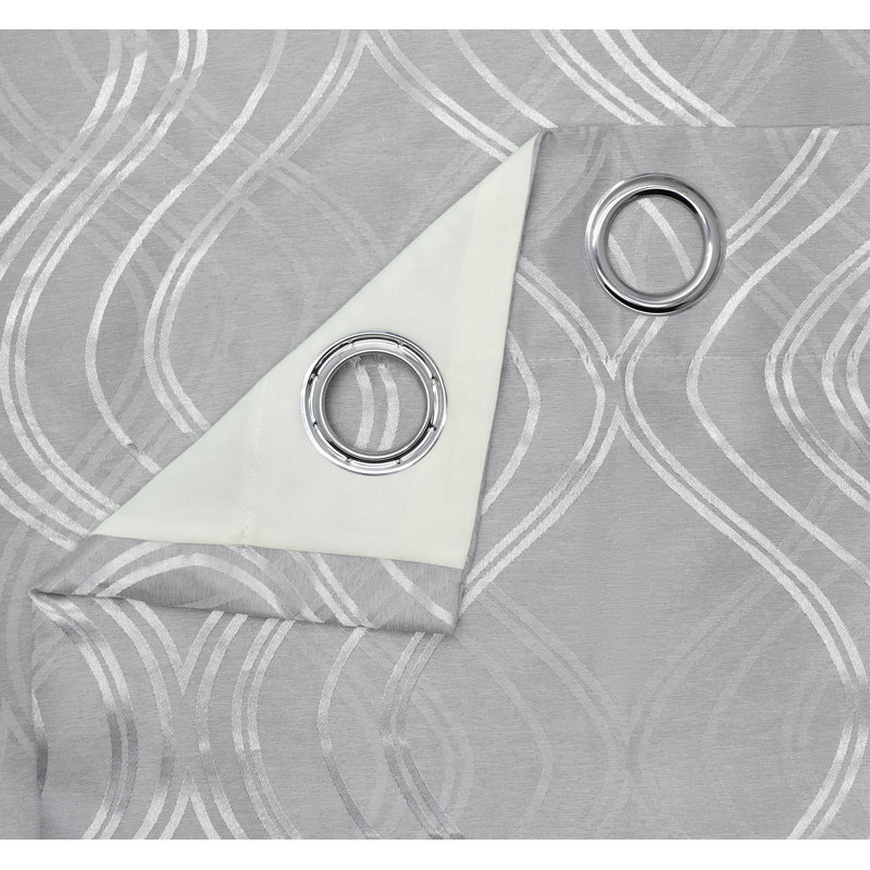 Chloye Curtain Single Panel, 116.84cm Width x 182.88cm Drop, Light Grey