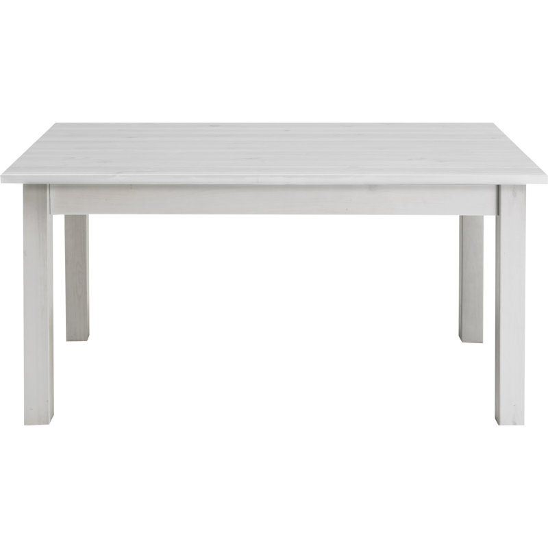 Carey Extendable Pine Solid Wood Dining Table, White, White, 78cm H x 120cm L x 78cm W