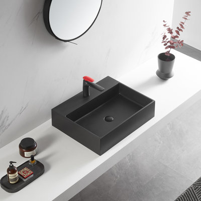 Serene Valley 18.9'' Solid Surface Square Bathroom Sink