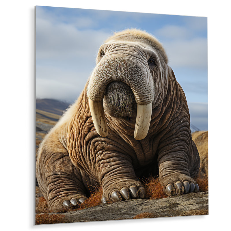 Décoration murale en métal Walrus Majestic Ivory - Animaux, H 20 po x l 12 po x P 1 po