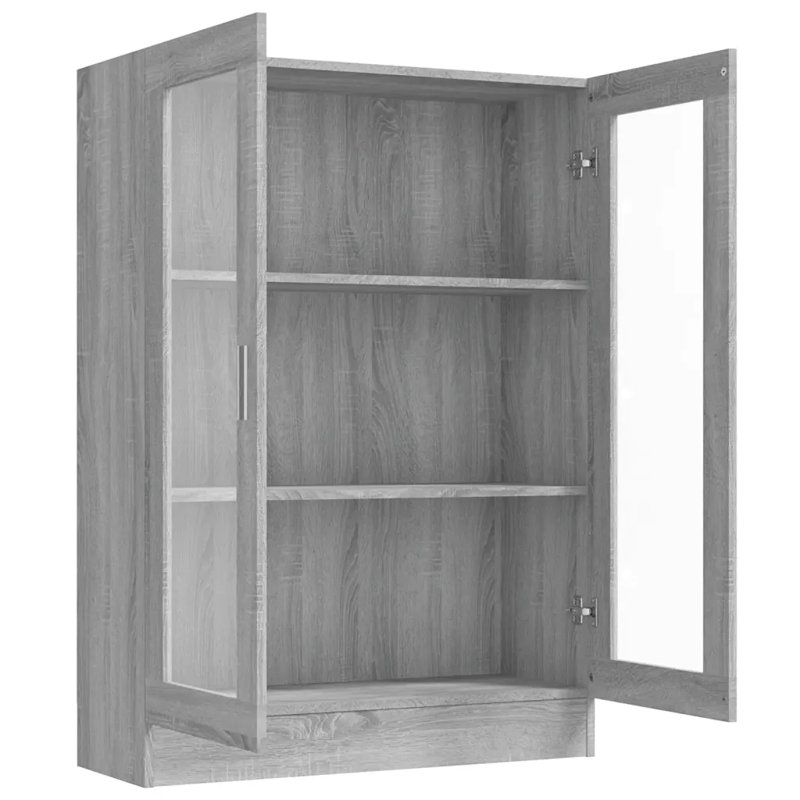 Vitrine vidaXL, bois d'ingénierie, verre moyen, Sonoma gris