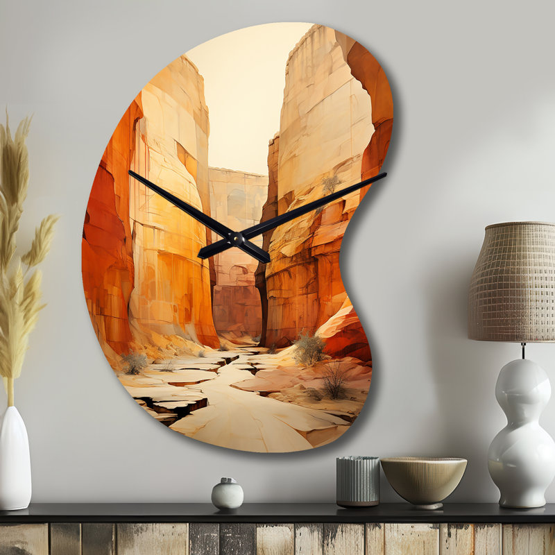 Horloge murale Ewert Bold Landscape Canyon Desert V - forme unique, Petit