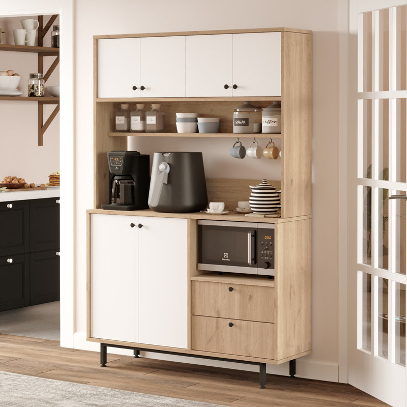 Armoire polyvalente Colesen, Blanc / beige