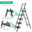 Escabeau pliable à 5 marches à hauteur réglable avec plateau à outils et larges pédales antidérapantes, mains courantes pratiques