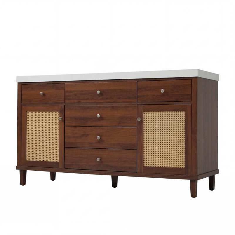 Meuble-lavabo de luxe 60 po, Brun