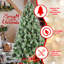 Arbre de Noël 9 pi avec 122 branches de pin, 2518 pointes, branches mixtes et à aiguilles dures, structure à charnières pour une installation facile, support en métal