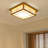 14" Japanese Style Wooden LED Ceiling Light, Dimmable Tatami Lamp with Remote