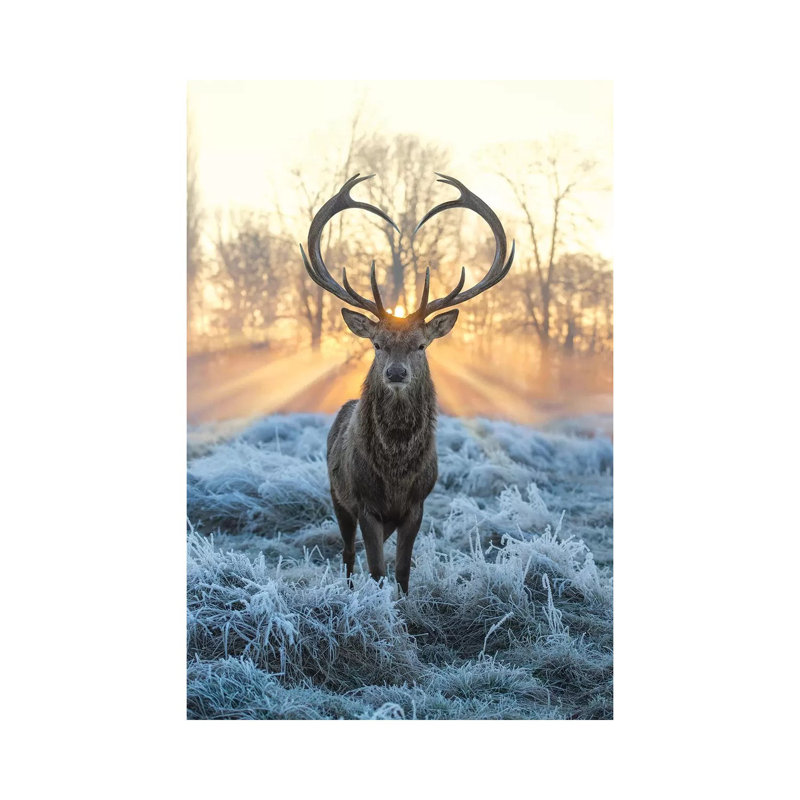 «Love You Deer Fire and Ice», reproduction d'art, Toile tendue, H 48 po x l 32 po x P 1,5 po