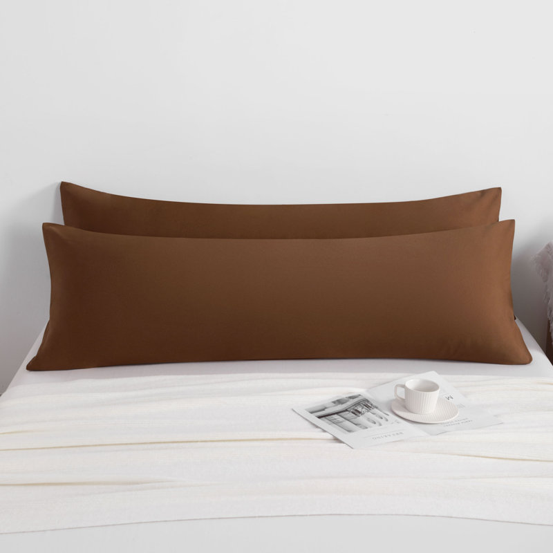 2PC Hypoallergenic Microfiber body pillowcase, Brown