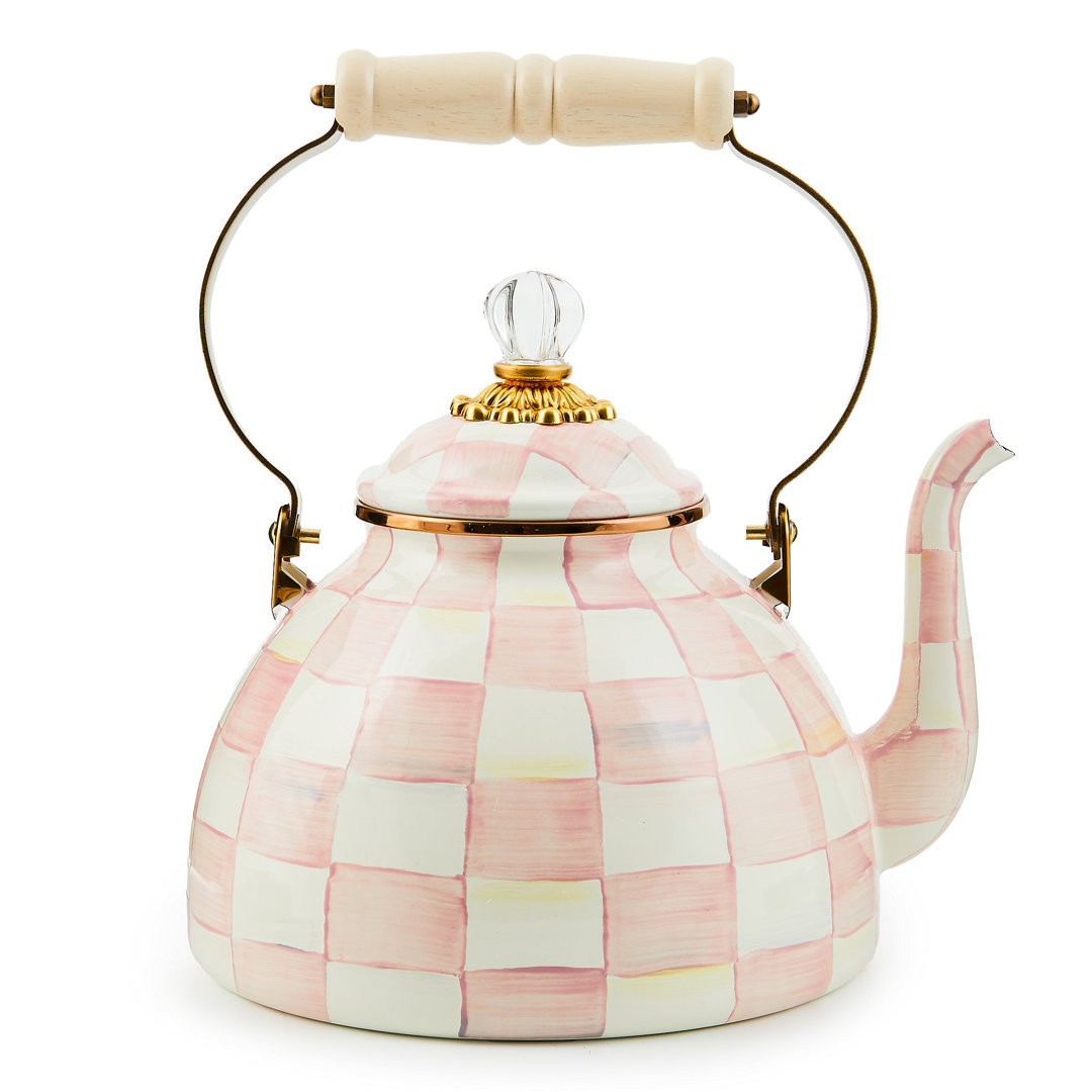 Rosy Check 3 Quart Tea Kettle MacKenzie-Childs 
