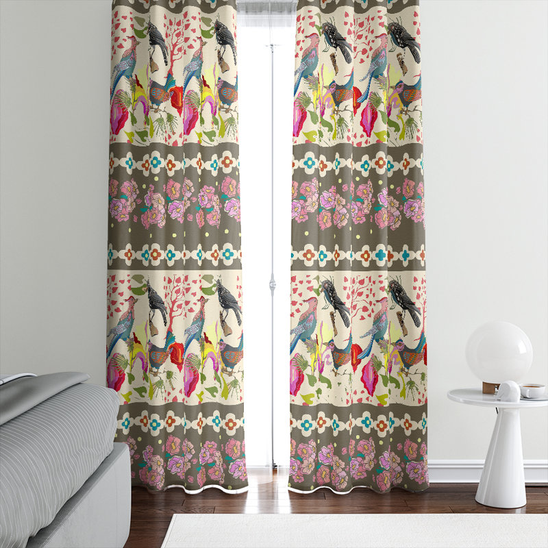 Panneaux de rideaux semi-transparents à motif floral (DSQ est fixé à 2), l 40 po x L 82 po